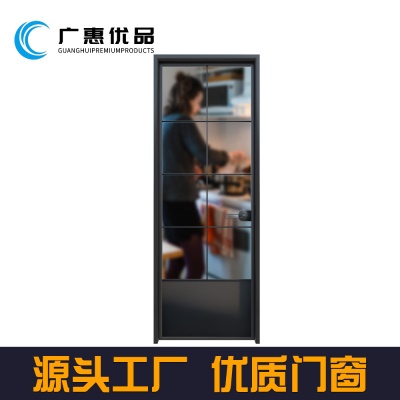 现代简约厂家批发铝合金门窗家装极窄卫生间厨房厕所PD平开玻璃门