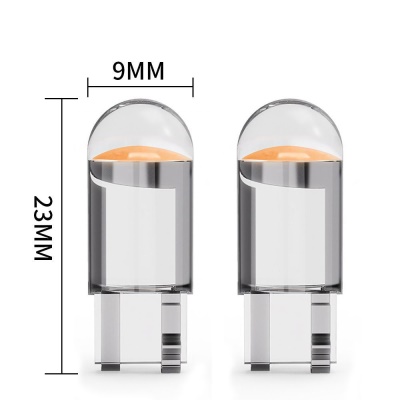 玻璃全透明LED车灯T10示宽灯COB汽车灯泡改装灯LED牌照灯插泡12V