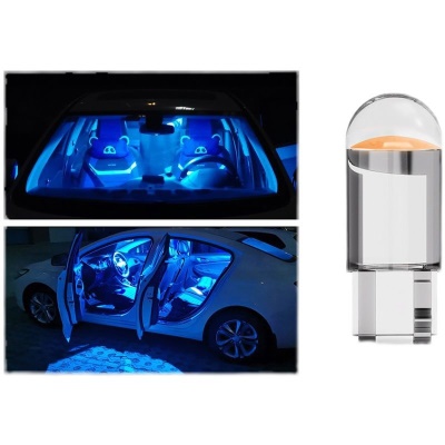 玻璃全透明LED车灯T10示宽灯COB汽车灯泡改装灯LED牌照灯插泡12V